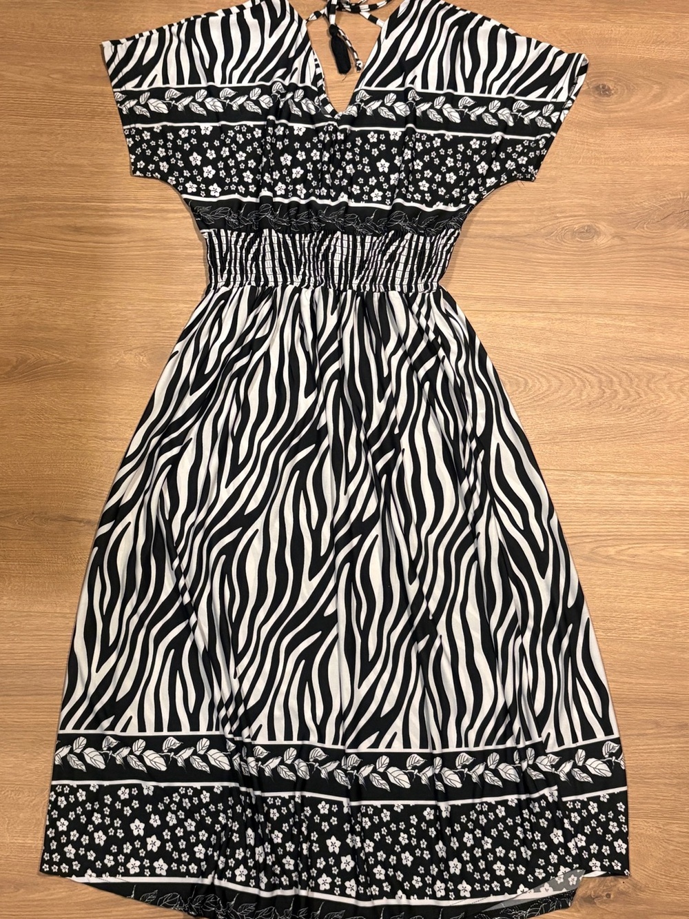 Lildy Women’s Black & White Zebra Print Dress